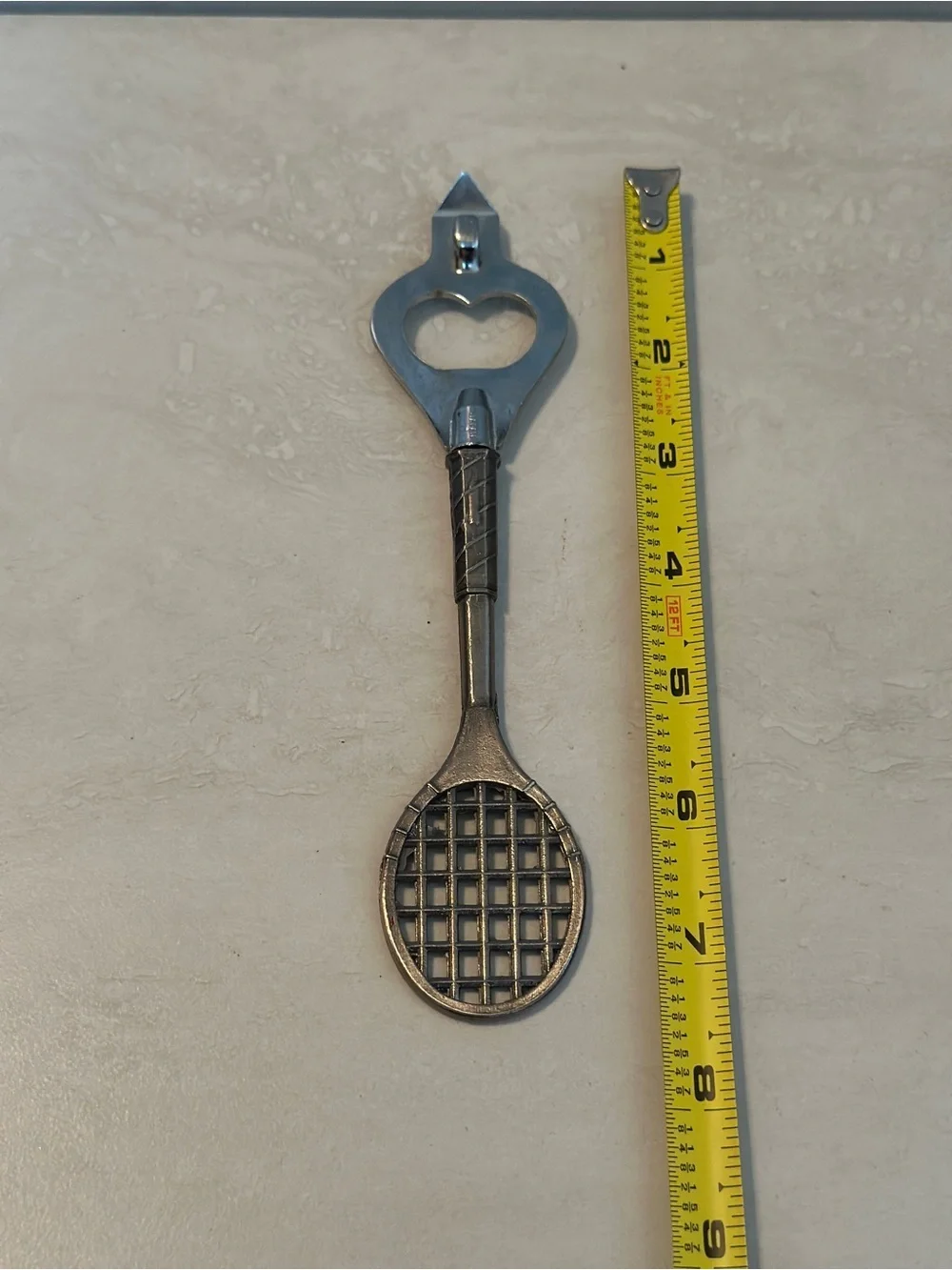 Vintage Tennis Racquet Bottle Opener Barware Beer Retro